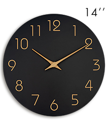 Mosewa 14 Inch Battery Operated Wall Clock （Black ）