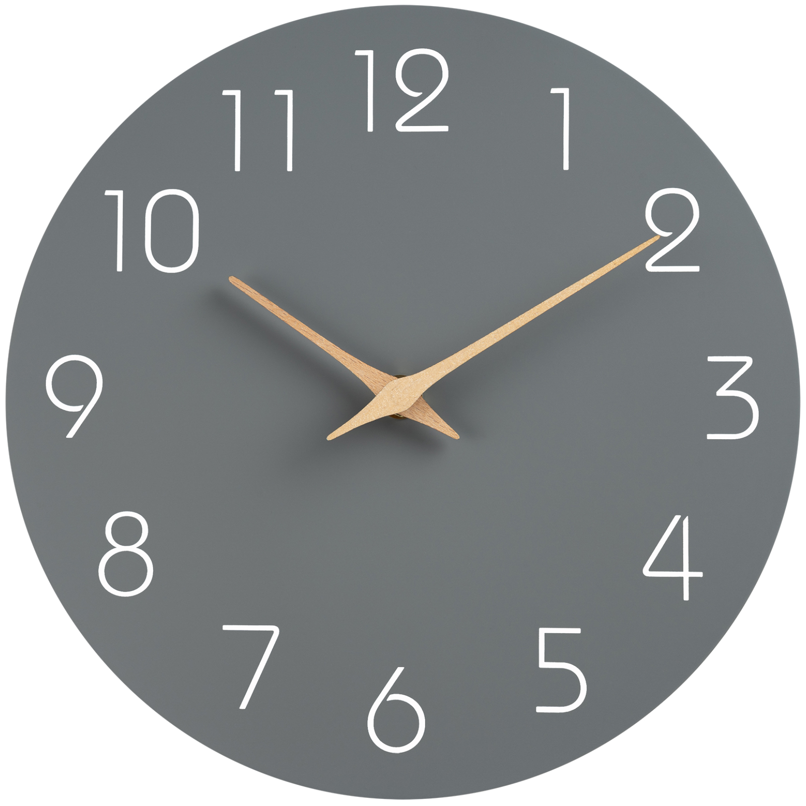 Mosewa 14 Inch Modern Wood Wall Clock （Gray）