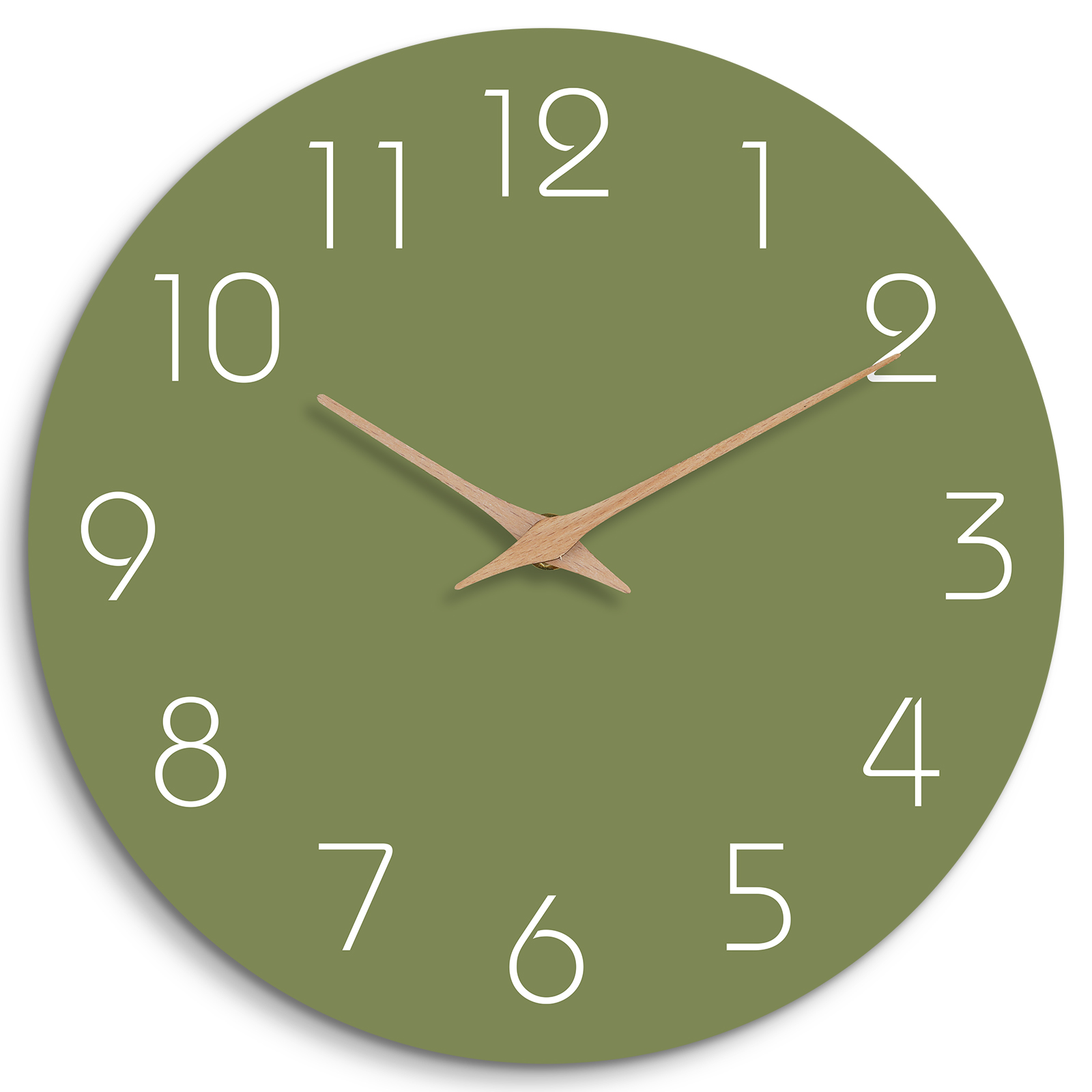 Mosewa 8 Inch Silent Wall Clock （Olive Green）